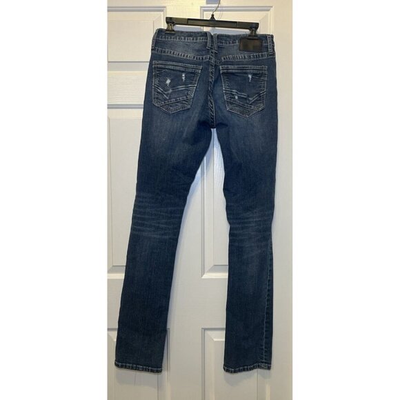 BKE Jake Straight Stretch Distressed Medium Washed Jeans Size 32x36 - Picture 2 of 16